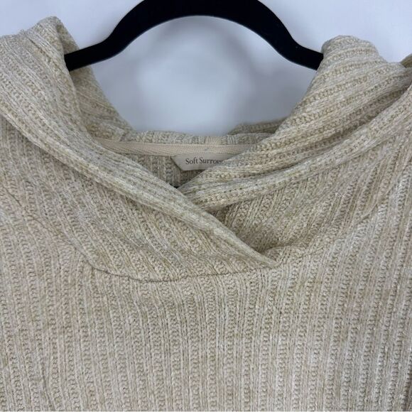 SOFT SURROUNDINGS Soft Chenille Ribbed Hooded Sweater Sz Large - Picture 4 of 8
